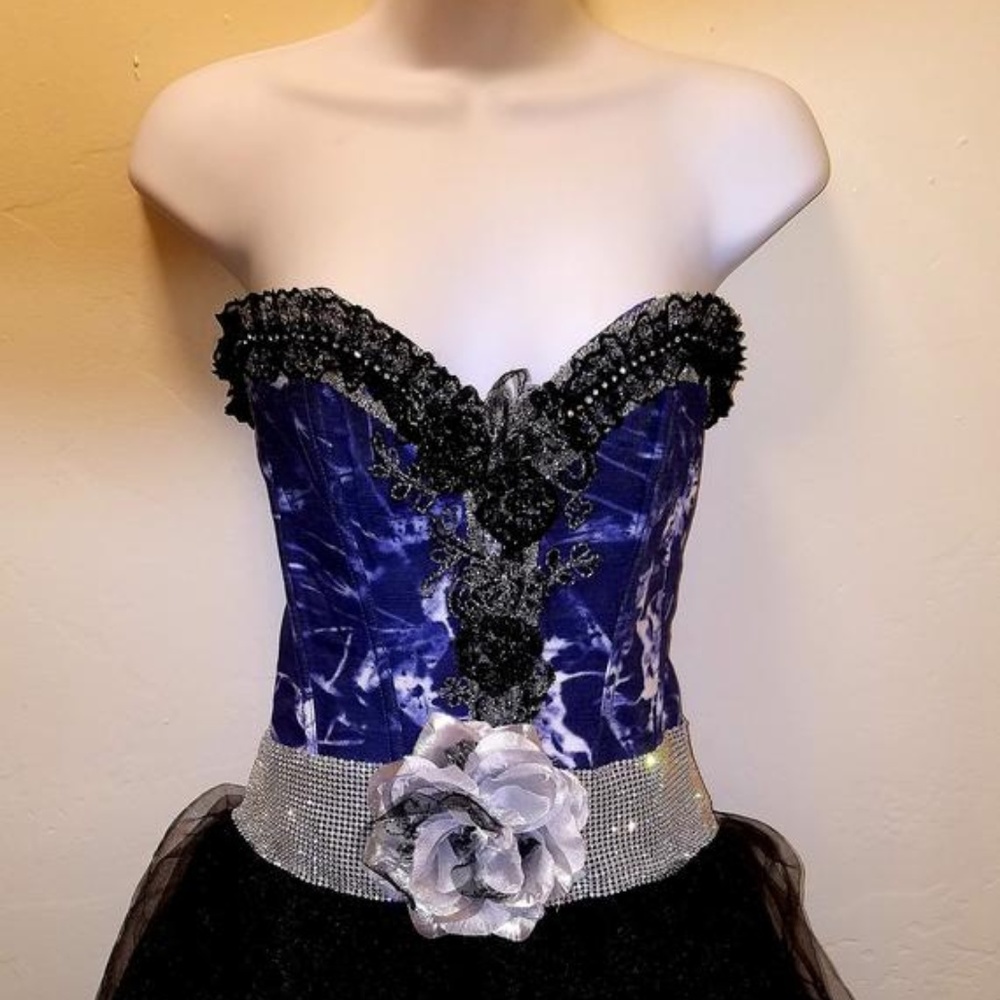 Denim & Diamonds Corset Tulle Crystal Tutu Dress